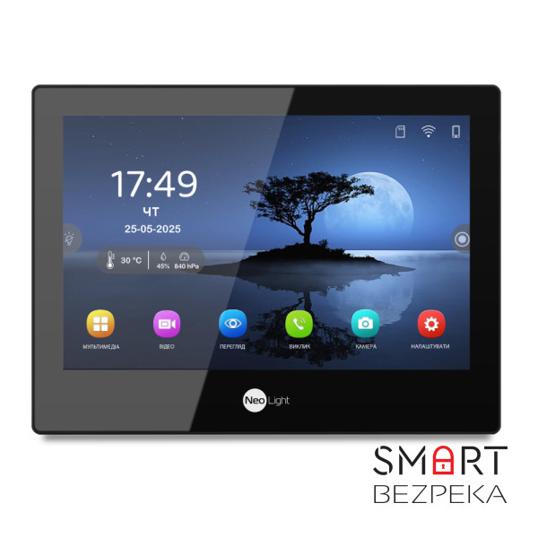 Гібридний відеодомофон 8" Neolight ALPHA Hybrid black з Wi-Fi