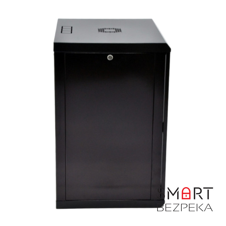 Шафа серверна SteelNet 15U 600 x 500 для мережевого обладнання (скло, чорний)