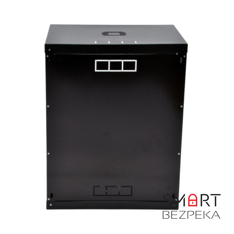 Шафа серверна SteelNet 15U 600 x 500 для мережевого обладнання (скло, чорний)