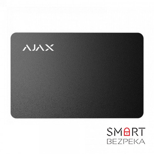 Защищенная бесконтактная карта Ajax Pass black (комплект 3 шт.) для клавиатуры KeyPad Plus