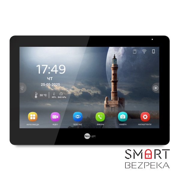 Гібридний відеодомофон 10.1" Neolight MEZZO Hybrid Black з Wi-Fi