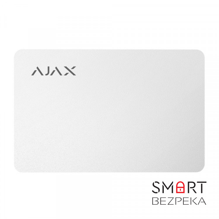 Защищенная бесконтактная карта Ajax Pass white (комплект 10 шт.) для клавиатуры KeyPad Plus