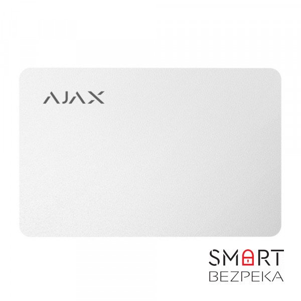 Защищенная бесконтактная карта Ajax Pass white (комплект 10 шт.) для клавиатуры KeyPad Plus