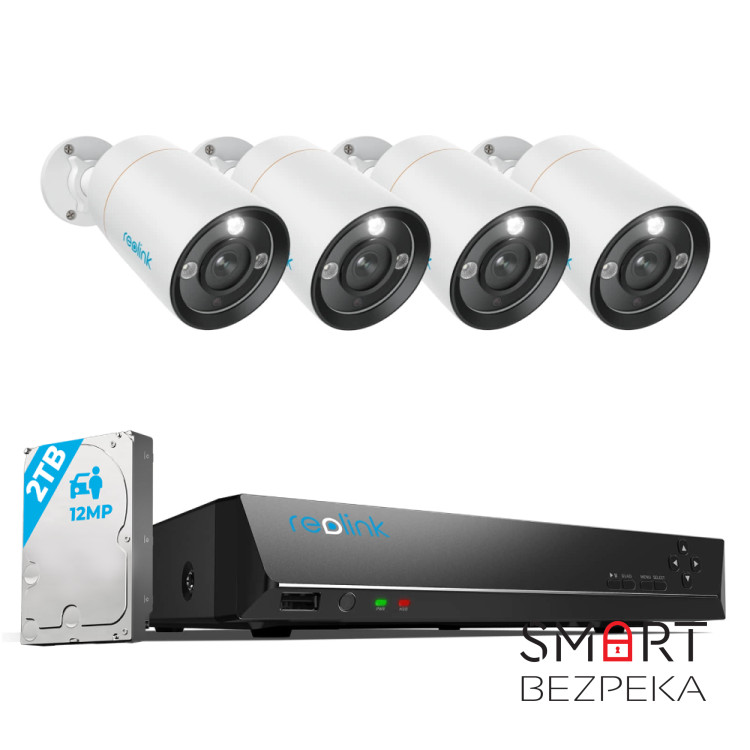 Комплект відеоспостереження Reolink RLK8-1200B4-A 2.8 mm