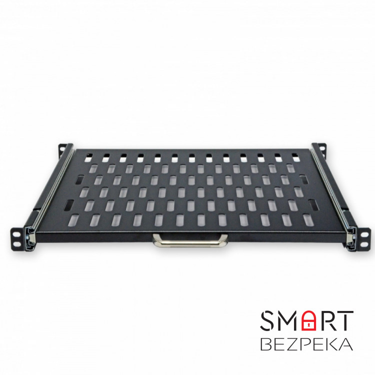 Полиця висувна 19" CMS UA-SHSL-400B 1U 400 мм, чорна