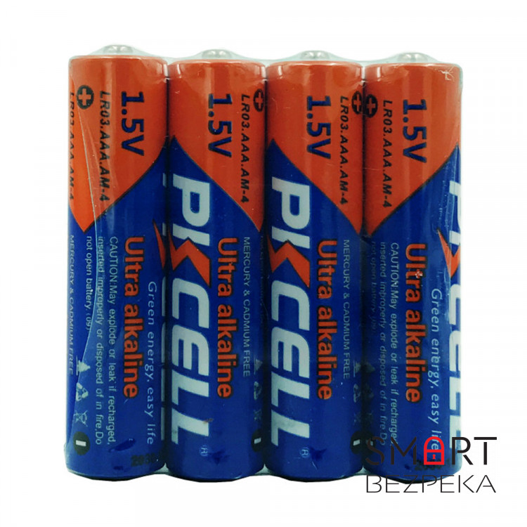 Батарейка PKCELL Ultra Alkaline AAA LR03 1.5V, 4шт./плівка