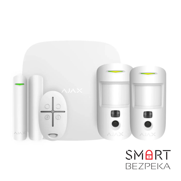 Комплект бездротової сигналізації Ajax StarterKit Cam white + Ajax MotionCam white