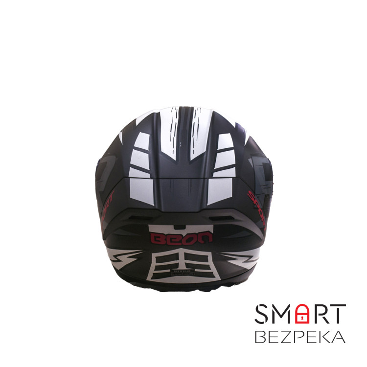 Мотошолом інтеграл Beon R MATT TITAN (матовий білий/чорний) розмір ХL