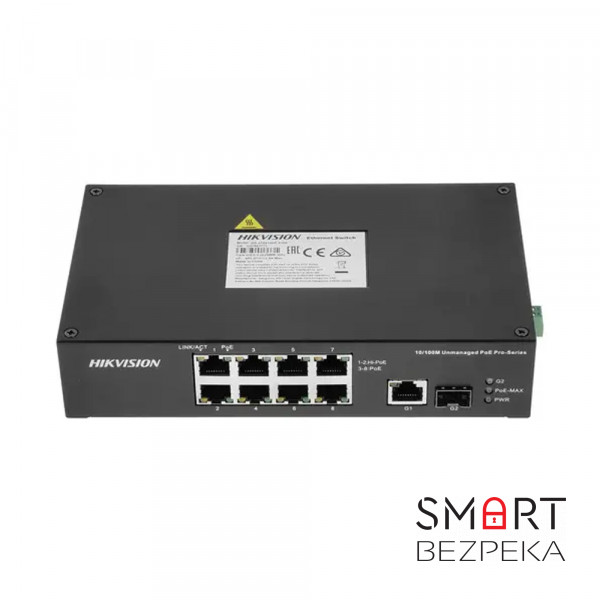 PoE-комутатор Hikvision DS-3T0310HP-E/HS 8-портовий некерований