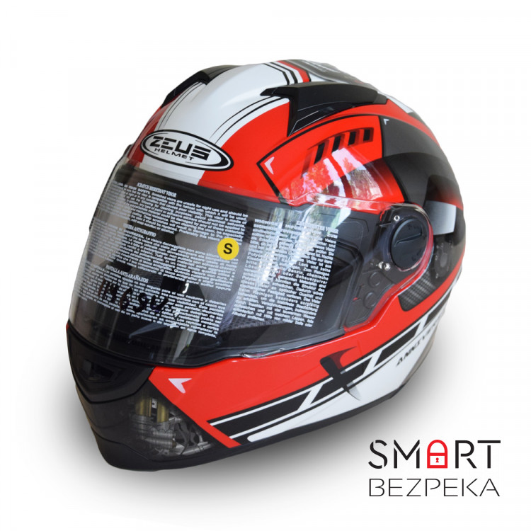 Мотошолом інтеграл Zeus ZS-811 AL41 червоно-білий (розмір S)