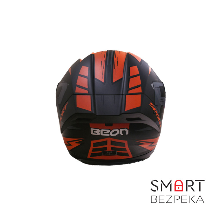 Мотошолом інтеграл Beon R MATT TITAN/ORANGE (матовий титан/помаранчевий) розмір ХL