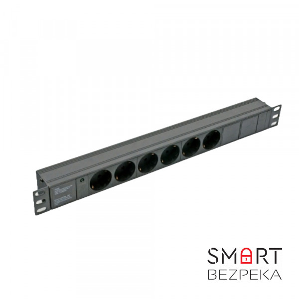 Мережевий фільтр Kingda KD-GER(16)N1006WKPB19A-C14 6 розеток 19"