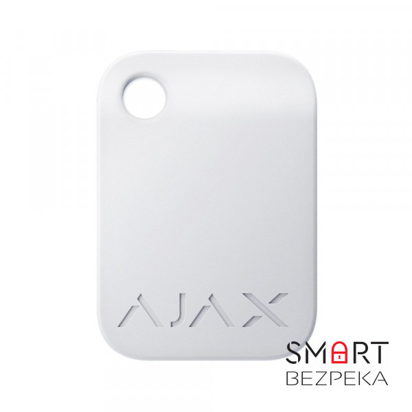Захищений безконтактний брелок Ajax Tag white (комплект 10 шт.) для клавіатури KeyPad Plus