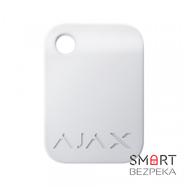 Защищенный бесконтактный брелок Ajax Tag white (комплект 10 шт.) для клавиатуры KeyPad Plus