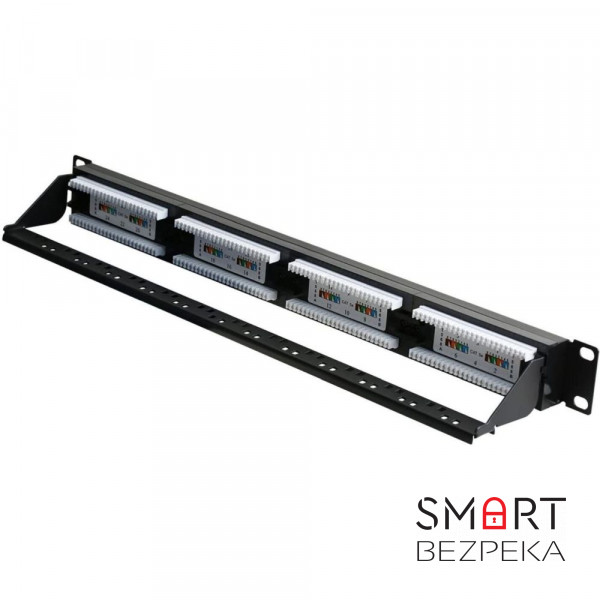 Патч-панель Hypernet 24 порти UTP кат. 6 19" PP-KUTP24-NM-CM з організатором кабелю