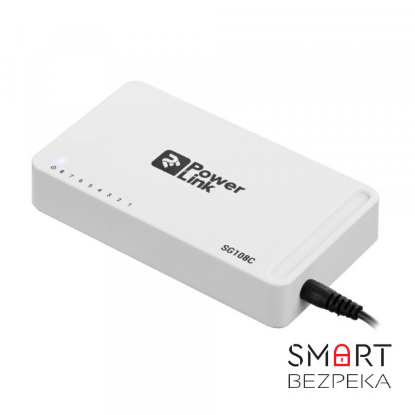 Мережевий комутатор на 8 портів 10/100/1000 Мбіт/с 2E PowerLink SG108C 8xGE некерований