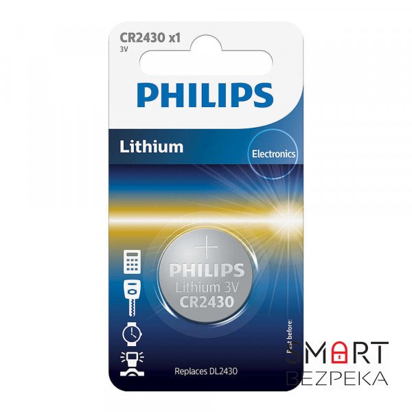 Батарейка Philips CR2430 BLI 1 Lithium (CR2430/00B)