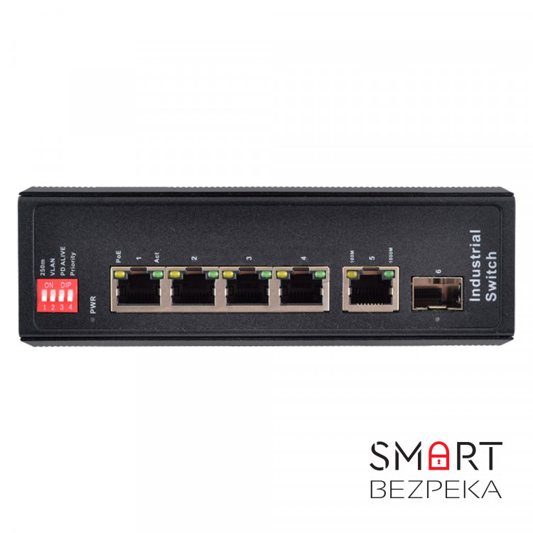 PoE-комутатор FoxGate S6004-G1S1-I-AI POE Watchdog 6-портовий некерований