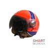 Мотошлем открытый Beon B-110B CIRCLE SHINY ORANGE/WHITE/BLUE (глянец оранжевый/белый/синий), размер L