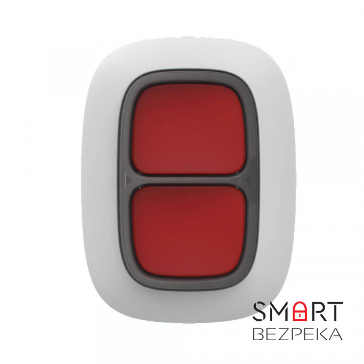 Беспроводная экстренная кнопка Ajax DoubleButton white с защитой от случайных нажатий