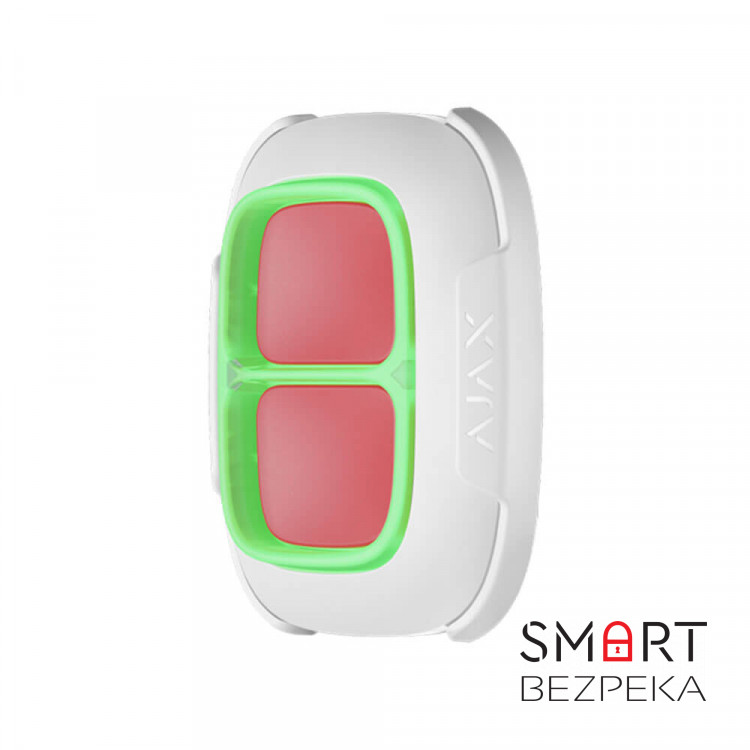 Беспроводная экстренная кнопка Ajax DoubleButton white с защитой от случайных нажатий