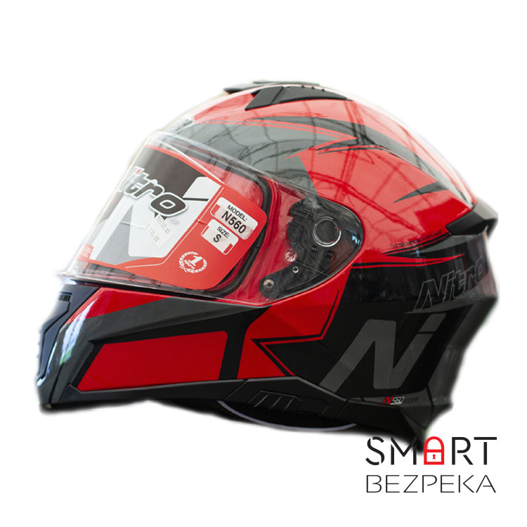 Мотошолом інтеграл Nitro N560 Podium GUN/RED/BLACK (сірий, червоний, чорний), розмір L