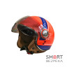 Мотошолом відкритий Beon B-110B CIRCLE SHINY ORANGE/WHITE/BLUE (глянець помаранчевий/білий/синій), розмір XL