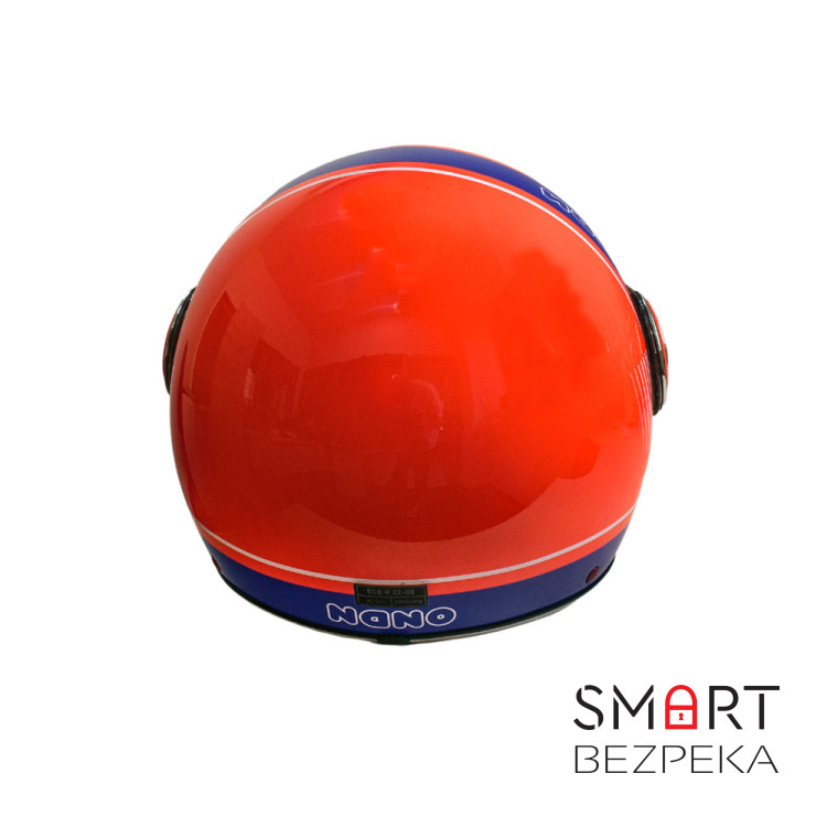Мотошолом відкритий Beon B-110B CIRCLE SHINY ORANGE/WHITE/BLUE (глянець помаранчевий/білий/синій), розмір XL