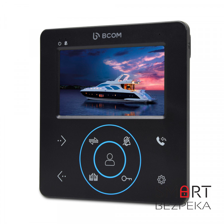 Комплект видеодомофона BCOM BD-480M Black Kit: видеодомофон 4" и видеопанель
