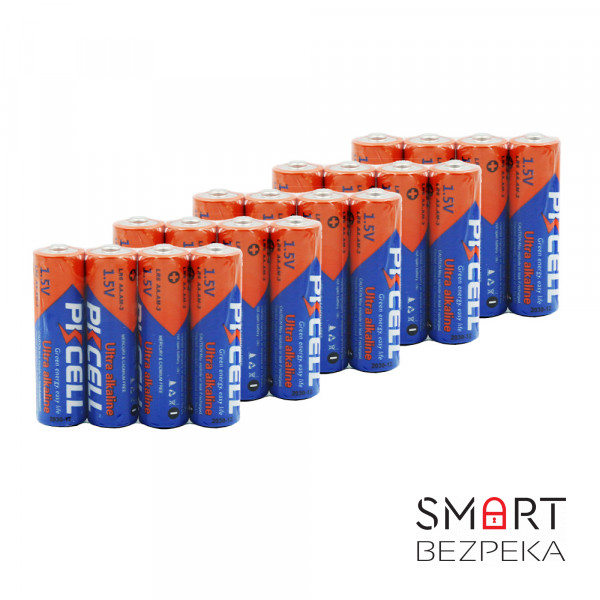 Комплект з 20 батарейок PKCELL Ultra Alkaline AA LR6 1.5V по 4шт./плівка