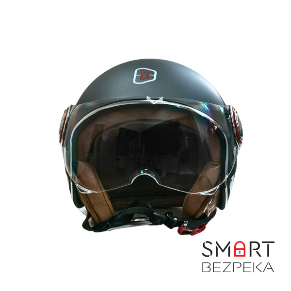 Мотошолом відкритий Beon B-110B CIRCLE MATT TITAN/BLACK (матовий титан/чорний), розмір L