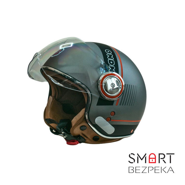 Мотошлем открытый Beon B-110B CIRCLE MATT TITAN/BLACK (матовый титан/черный), размер L