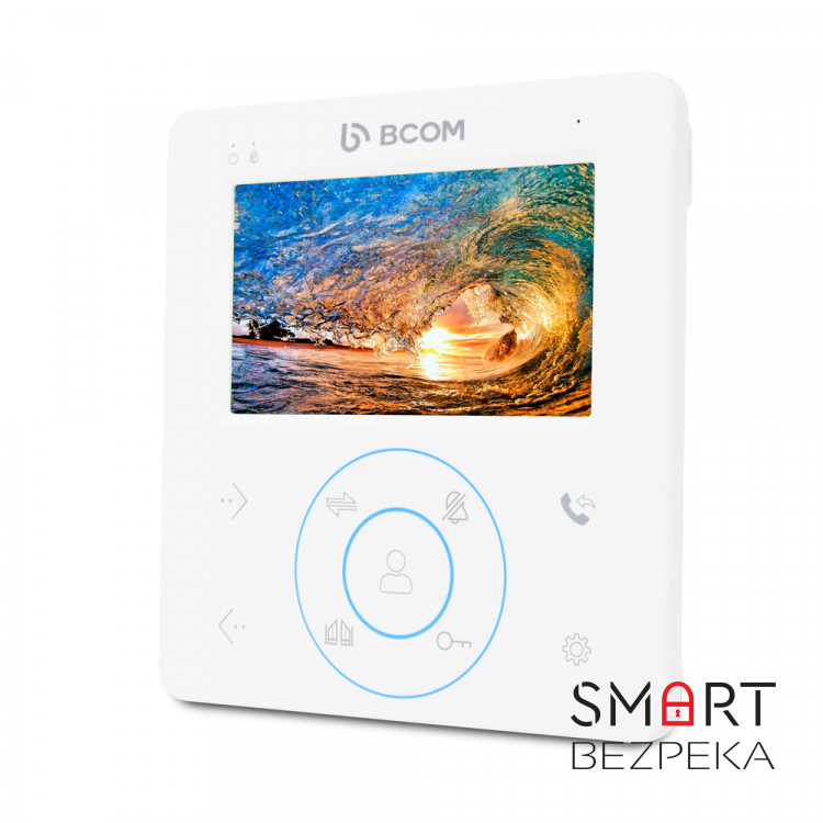 Комплект видеодомофона BCOM BD-480M White Kit: видеодомофон 4" и видеопанель