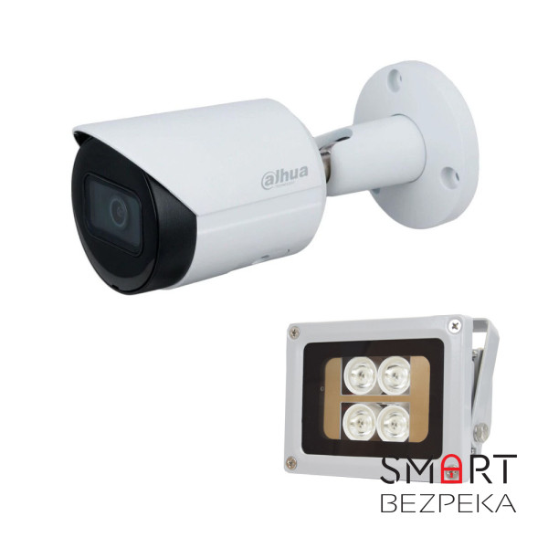 Комплект: IP-видеокамера 2 Мп Dahua DH-IPC-HFW2230SP-S-S2 (2.8 мм) + ИК-прожектор Lightwell LW4-40IR60-12