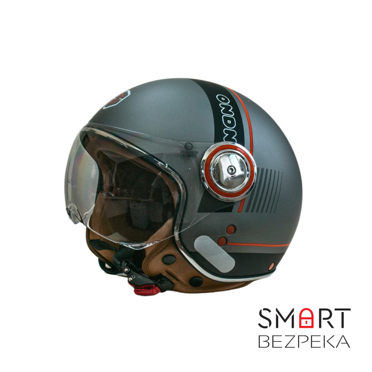 Мотошолом відкритий Beon B-110B CIRCLE MATT TITAN/BLACK (матовий титан/чорний), розмір XL