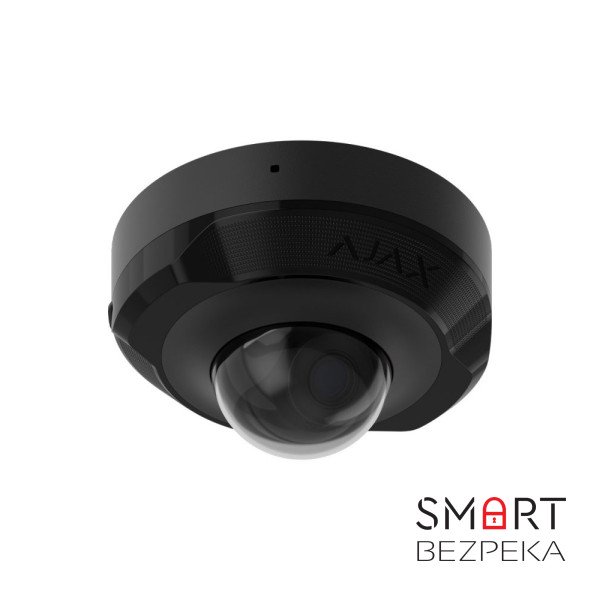 IP-відеокамера Ajax DomeCam Mini (5 Мп/2.8 мм) black, дротова з роздільною здатністю 5 Мп і кутом огляду до 110°