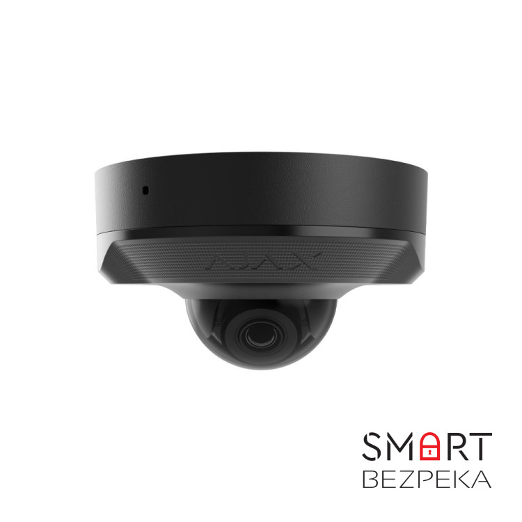 IP-видеокамера Ajax DomeCam Mini (5 Мп/2.8 мм) black, проводная с разрешением 5 Мп и углом обзора до 110°
