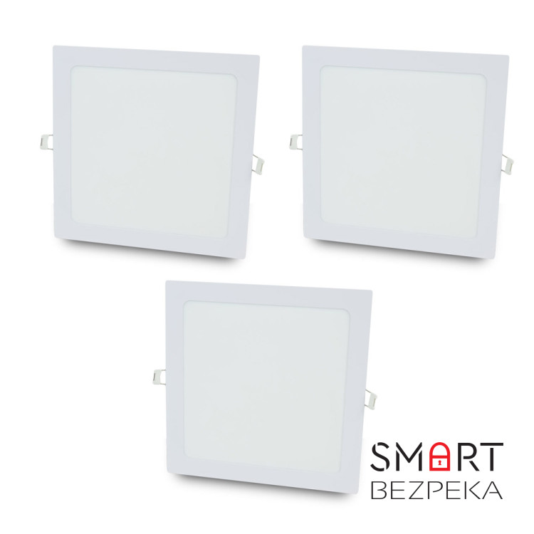 Комплект из 3-х светильников светодиодных LIGHTWELL LW-SQ-RCD-18 18 W квадрат встроенный