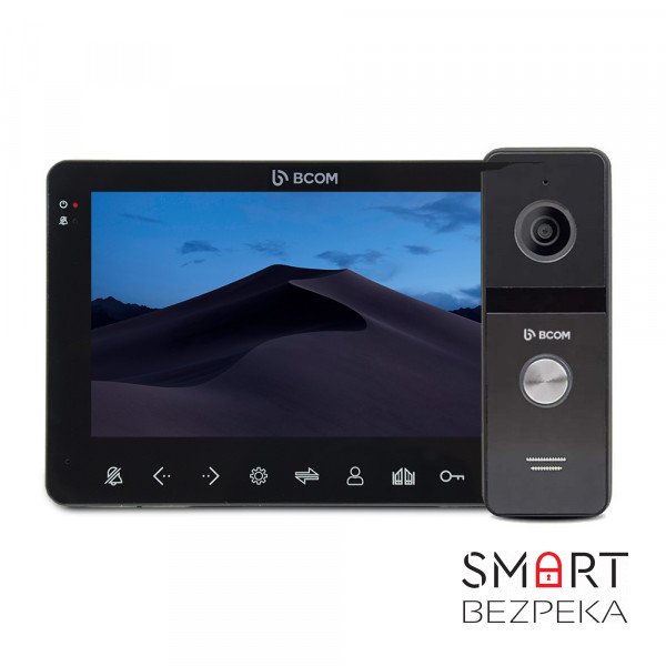 Комплект відеодомофону BCOM BD-780FHD Black Kit: відеодомофон 7" і відеопанель