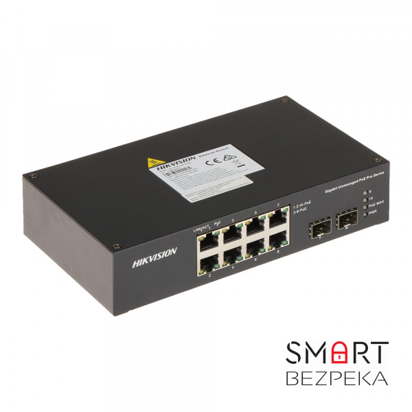 PoE-коммутатор Hikvision DS-3T0510HP-E/HS 8-портовый неуправляемый