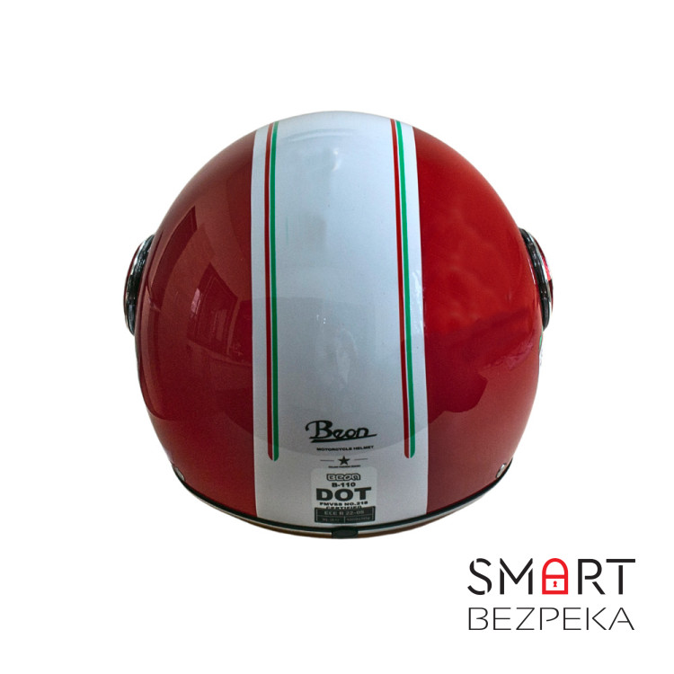 Мотошолом відкритий Beon B-110B Ferrari SHINY RED/WHITE (глянець червоний/білий), розмір XL