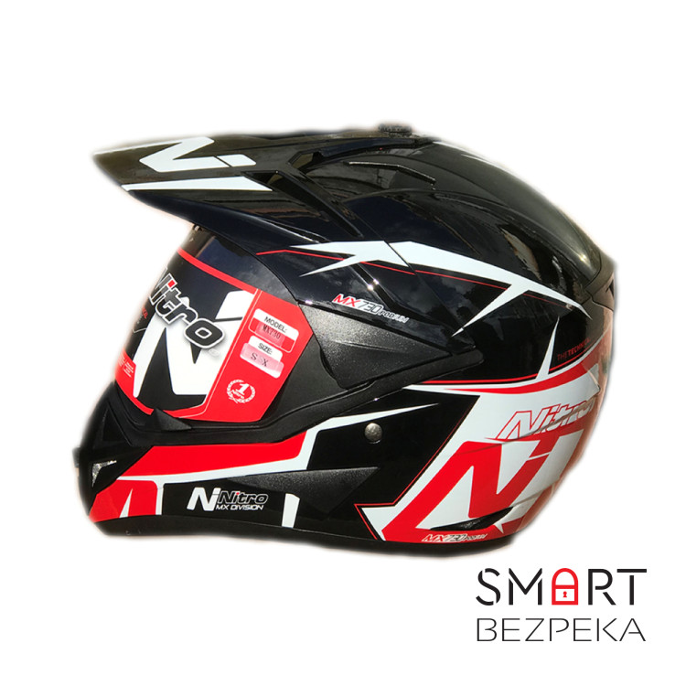 Мотошлем кроссовый Nitro MX730 Podium WHITE/BLACK/RED (белый, черный, красный), размер XL