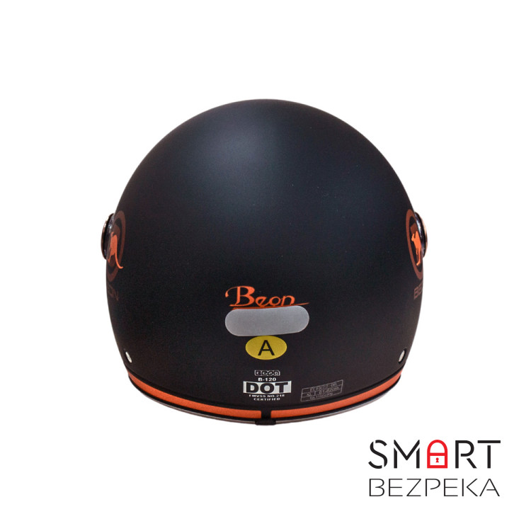 Мотошолом відкритий Beon B-120 31-kangaroo MATT BLACK/KANGAROO (матовий чорний/кенгуру), розмір L