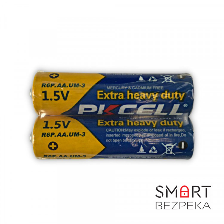 Комплект з 20 батарейок PKCELL Extra Heavy Duty AA R6P 1.5V по 2шт./плівка
