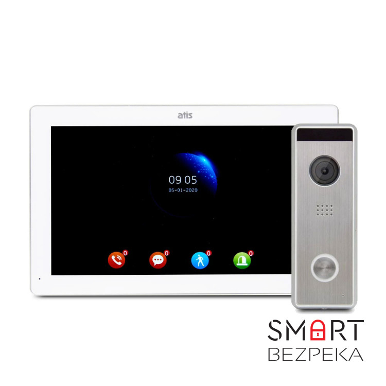 Комплект відеодомофона ATIS AD-1070FHD White + Tantos Triniti HD