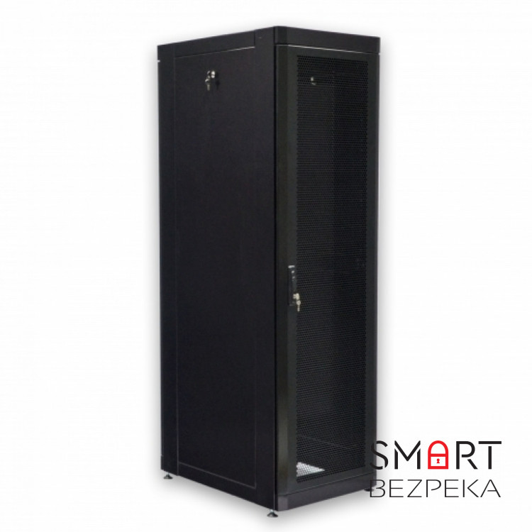 Шафа серверна CMS 42U 610 х 865 UA-MGSE4268MPB посилена з перфорованими дверима для мережевого обладнання