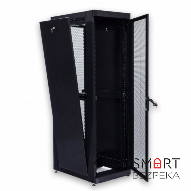 Шафа серверна CMS 42U 610 х 865 UA-MGSE4268MPB посилена з перфорованими дверима для мережевого обладнання