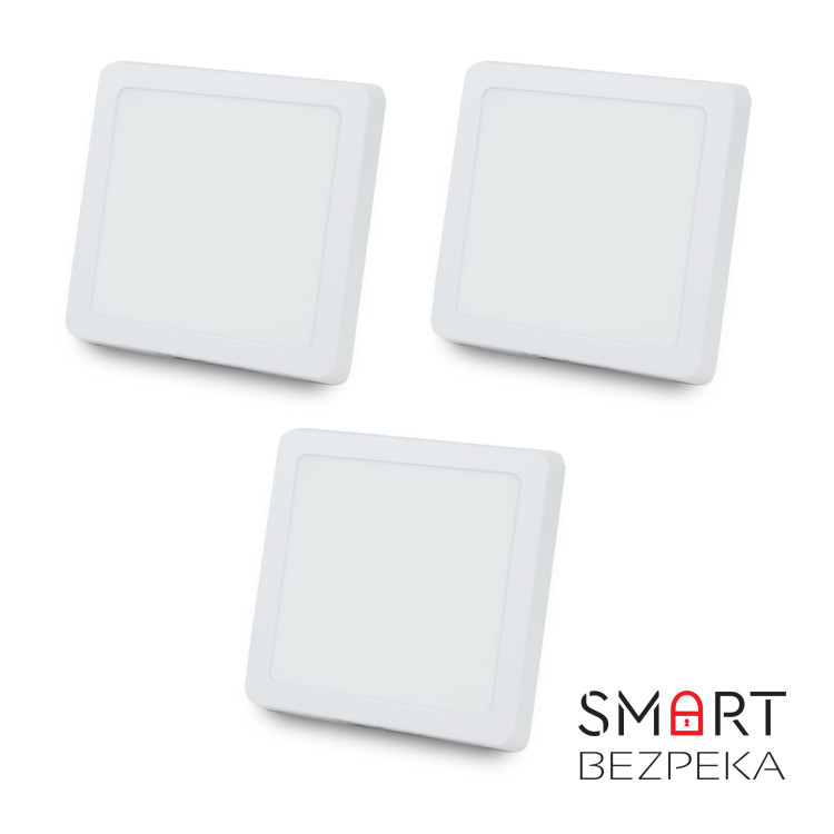 Комплект із 3-х світильників світлодіодних LIGHTWELL LW-SQ-SRF-18 18 W квадрат, накладний