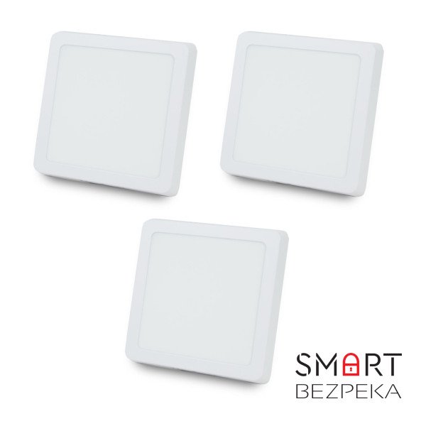Комплект із 3-х світильників світлодіодних LIGHTWELL LW-SQ-SRF-18 18 W квадрат, накладний