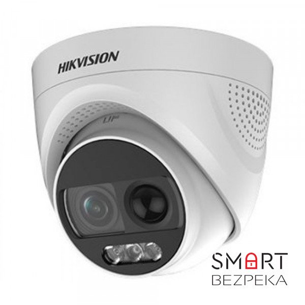 HD-TVI видеокамера 2 Мп Hikvision DS-2CE72DFT-PIRXOF 2.8mm ColorVu с PIR датчиком и сиреной для системы видеонаблюдения